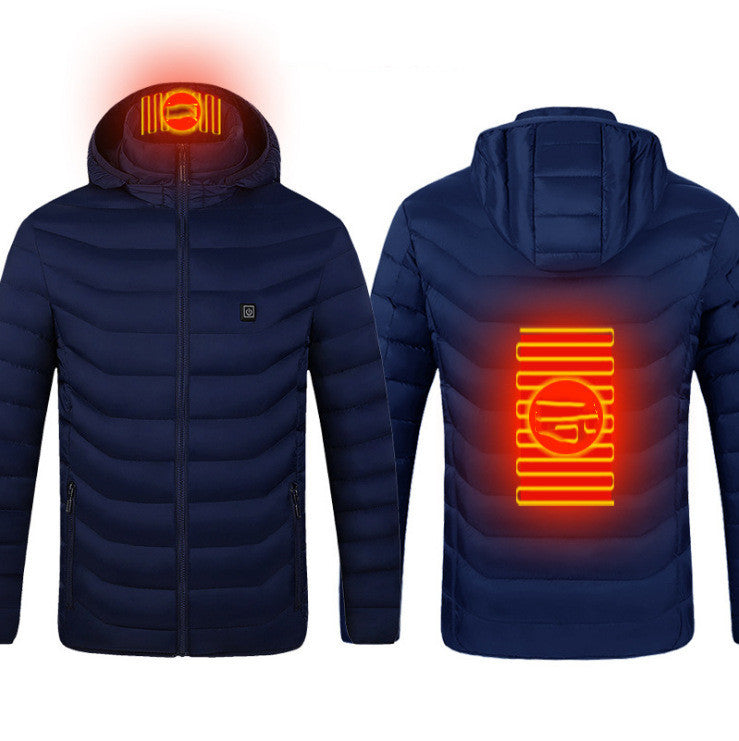 New Heated Jacket Coat USB Electric Jacket Cotton Coat Heater Thermal Clothing Heating Vest Men's Clothes Winter