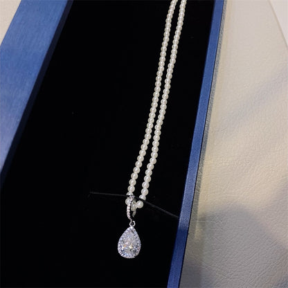 Pearl Moissanite Necklace Clavicle Chain Affordable Luxury Fashion Female Pendant